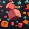 3D abstract cubes floating in space