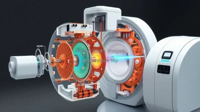 3d exploded view of an MRI machine explaining physics of nuclear magnetic resonance medical physics
