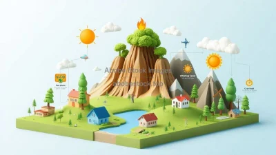 A 3D eco-infographic on global warming