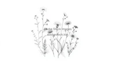 A botanical sketch of herbs and flowers