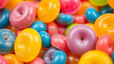 A close-up macro shot of colorful candy