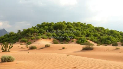 A desert being transformed into greenery