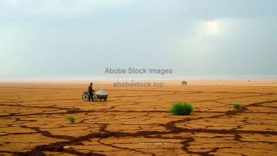 A drought-stricken land being revived by rain