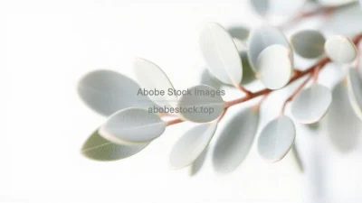 A eucalyptus branch with soft matte leaves