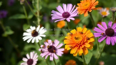 A garden filled with bees