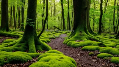 A lush moss-covered forest floor