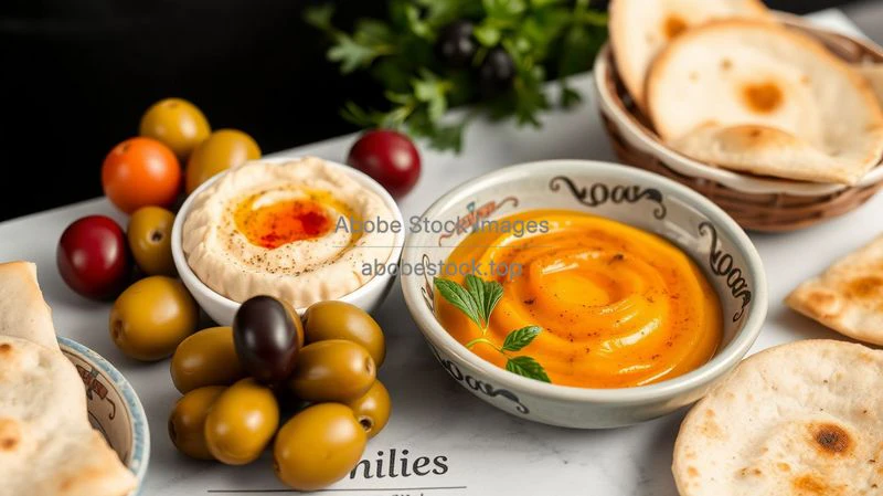 A Mediterranean feast with olives