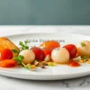 A minimalist plate with modern haute cuisine design