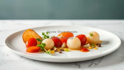 A minimalist plate with modern haute cuisine design