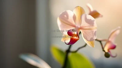 A rare orchid glowing in soft natural light