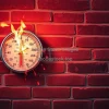 A thermometer breaking from extreme heat on a brick wall intense color grading