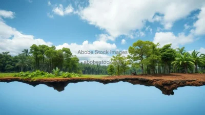 A time-lapse concept: deforestation vs reforestation