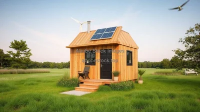 A tiny eco house powered by solar and wind energy