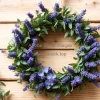 A wreath made of eucalyptus and lavender