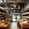 A zero-waste grocery store interior