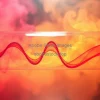 Acoustic standing waves inside a tube visualized with colored smoke and sound nodes high detail