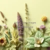 An illustration of botanical herbs and leaves