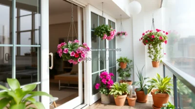 Balcony turned indoor with glass doors
