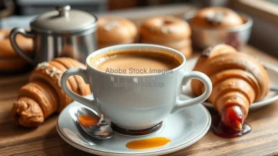 Cafe au lait in large bowl cup