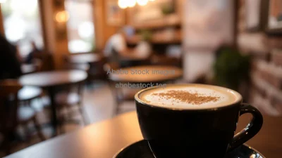 Cappuccino with cinnamon sprinkled on foam
