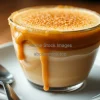 Caramel brulee latte with caramelized sugar top
