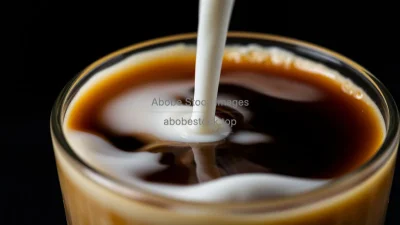 Cascading milk being poured into cold brew