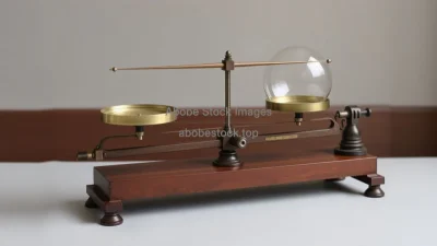 Cavendish style torsion balance experiment measuring gravitational constant vintage apparatus