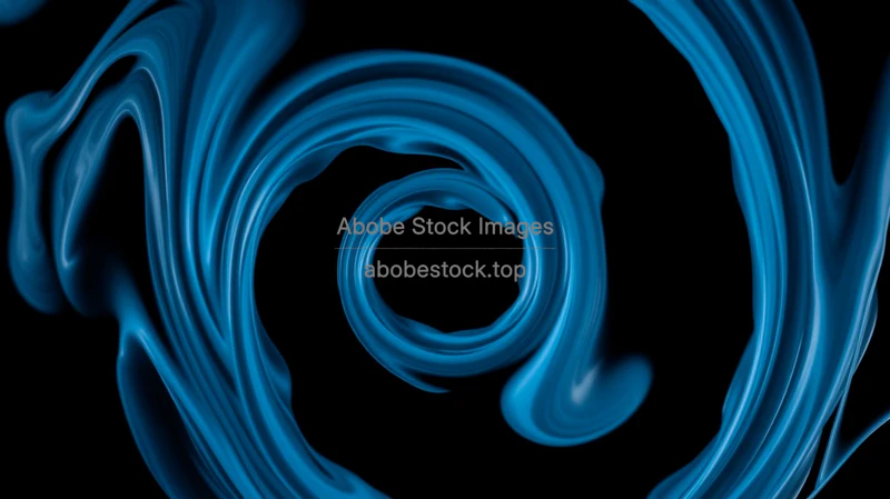 Close up of vortex rings in fluid dyed blue against black background high speed photography