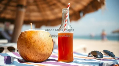 Coconut cold brew in clear bottle