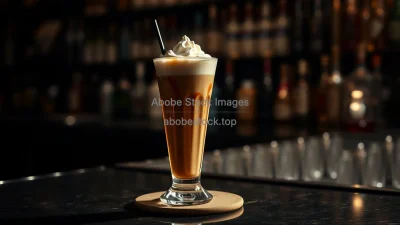 Coffee cocktail with coffee liqueur and cream