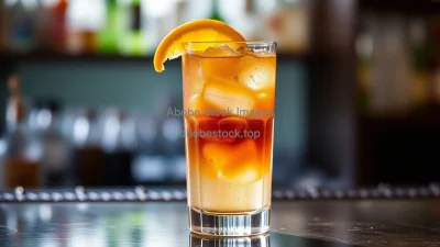 Coffee tonic in highball glass