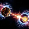 Colliding neutron stars producing gravitational waves and kilonova explosion highly detailed