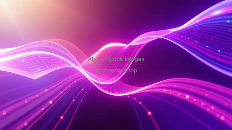 Colorful visualization of Maxwell equations forming electromagnetic waves in 3d space glowing lines