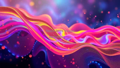 Colorful visualization of probability density in a quantum double well potential abstract waves