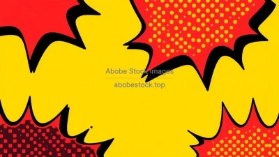 Comic book halftone patterns in bold colors