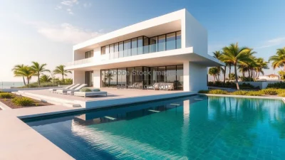 Contemporary beachfront tower with clear lines