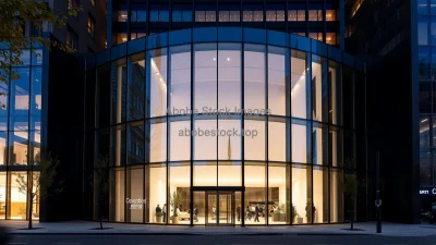 Contemporary business center with transparent facade