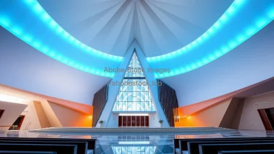 Contemporary church with abstract geometric design