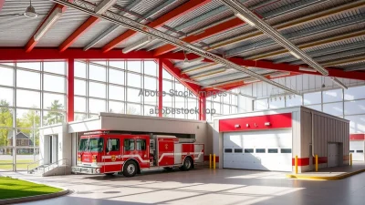 Contemporary fire station with modular layout