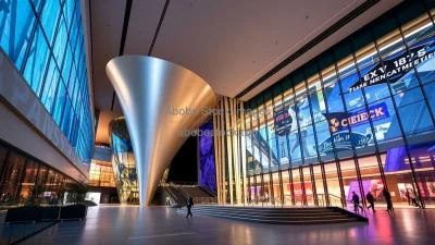 Contemporary science museum with modern angles