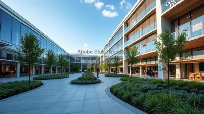 Contemporary tech campus with integrated green spaces