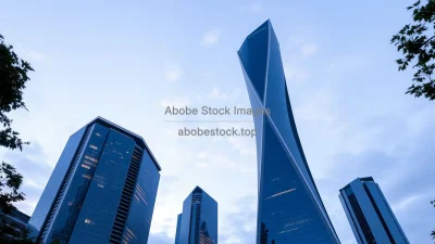 Contemporary tower with ribbon-like form