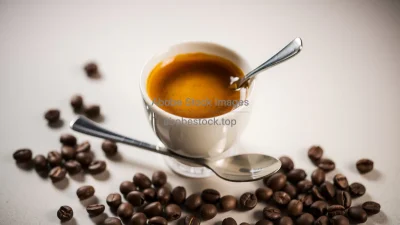 Double espresso in demitasse cup