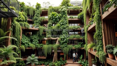Eco friendly hotel with vertical greenery