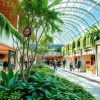 Eco friendly shopping center with greenery
