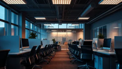 End-of-day office scene with chairs pushed in