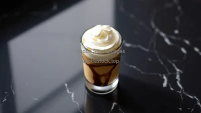 Espresso con panna in small glass