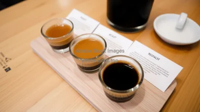 Espresso flight with three different roasts