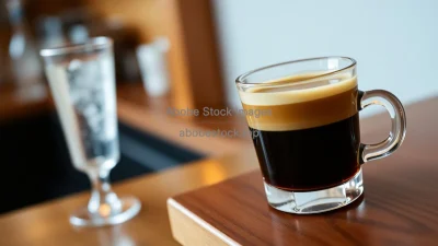 Espresso with sparkling water on the side