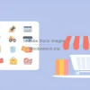 Flat shopping and commerce icons